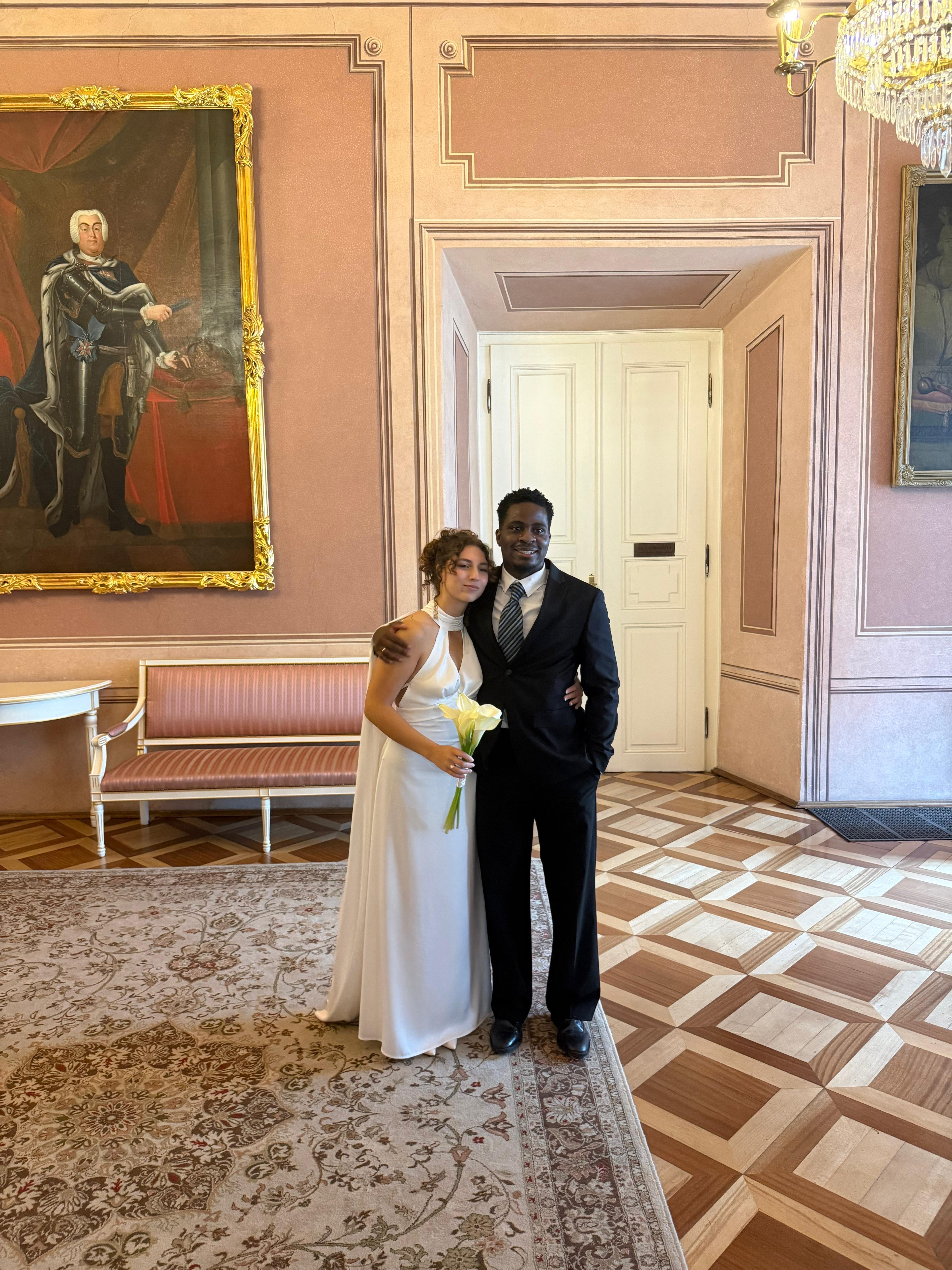 Maja and Todimu on their wedding day