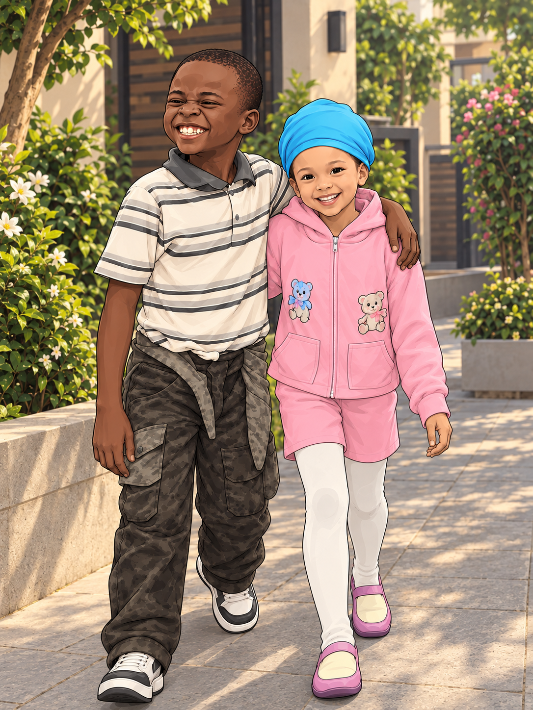 Animated childhood memory of Maja and Todimu together